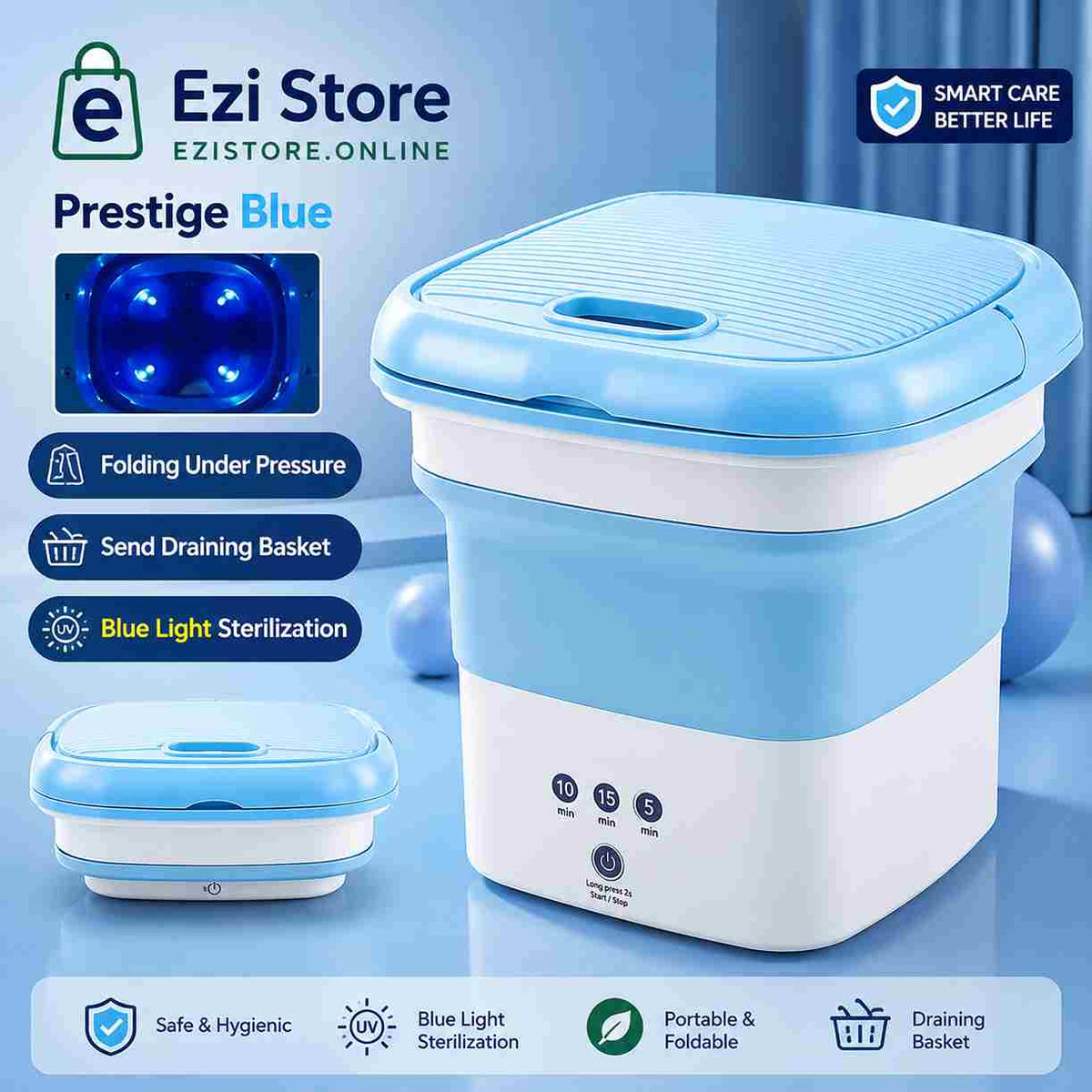 Mini Washing Machine - 2 in 1 Portable Washing Machine with Dryer