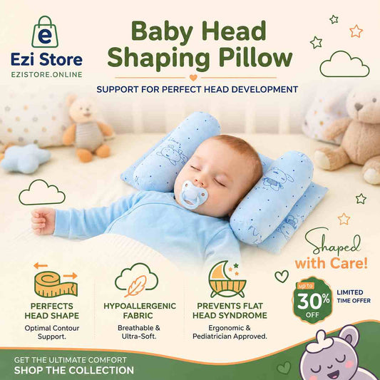 Baby Head Shaping Pillow Hypoallergenic, Flat Head Prevention, Pediatrician Approved
