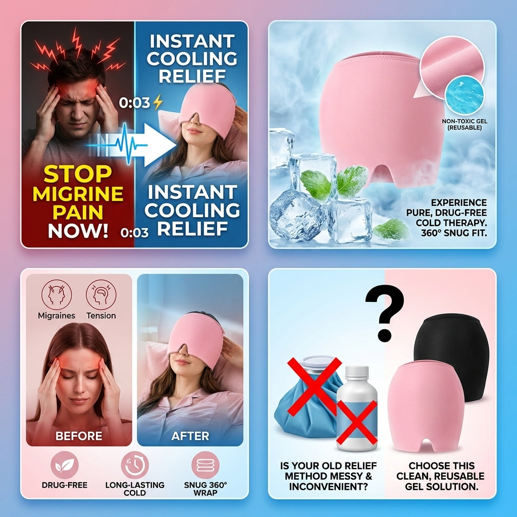 Hot & Cold Therapy Migraine Relief Cap Ezi Store